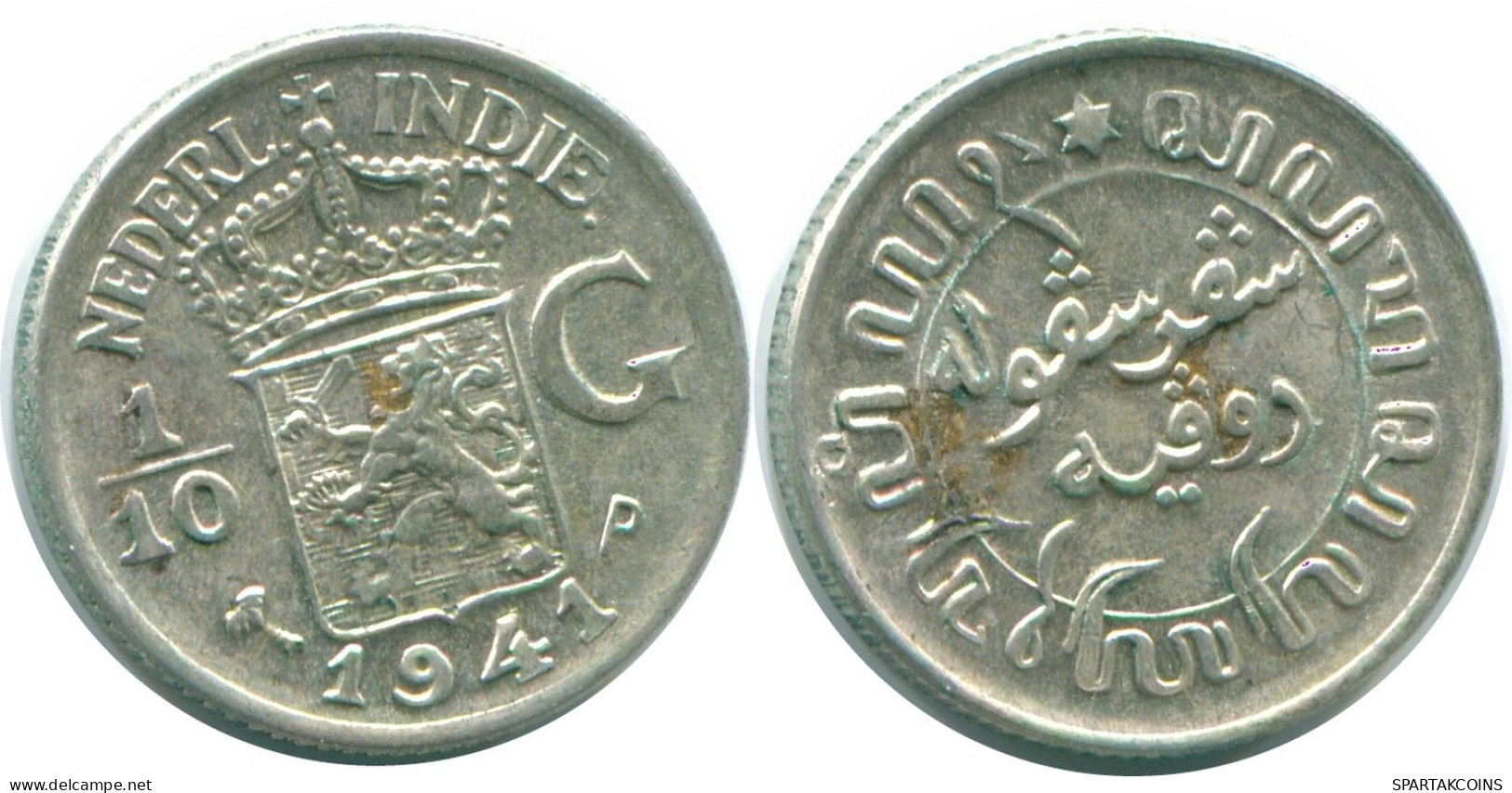 1/10 GULDEN 1941 P NIEDERLANDE OSTINDIEN SILBER Koloniale Münze #NL13636.3.D.A - Niederländisch-Indien