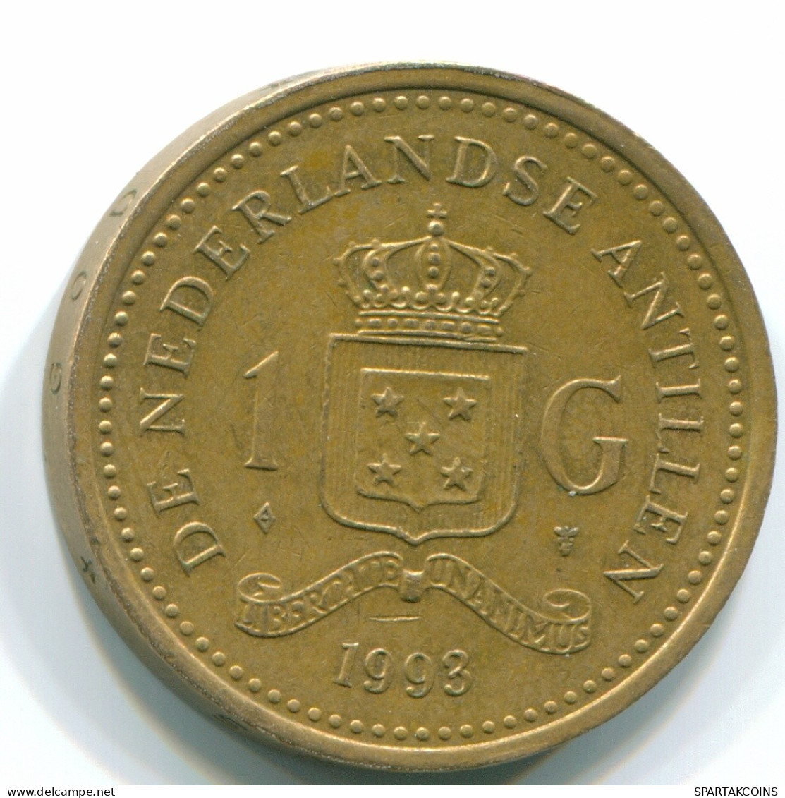 1 GULDEN 1993 NIEDERLÄNDISCHE ANTILLEN Aureate Steel Koloniale Münze #S12155.D.A - Niederländische Antillen