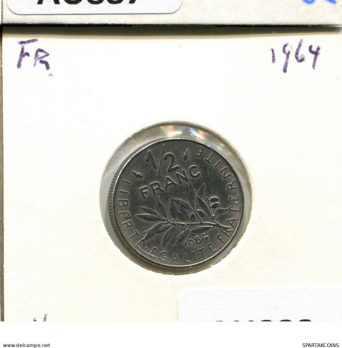 1/2 FRANC 1984 FRANKREICH FRANCE Französisch Münze #AU888.D.A - 1/2 Franc