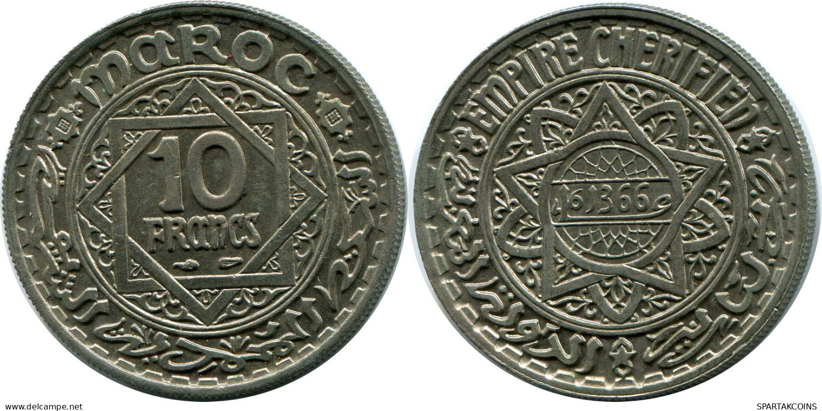 10 FRANCS 1946 MOROCCO Coin #AP255.U.A - Morocco