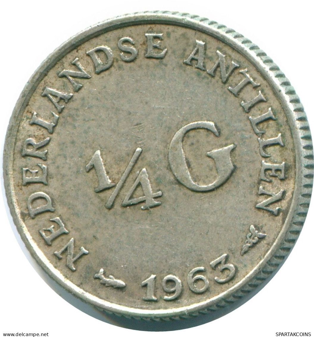 1/4 GULDEN 1963 ANTILLES NÉERLANDAISES ARGENT Colonial Pièce #NL11203.4.F.A - Niederländische Antillen