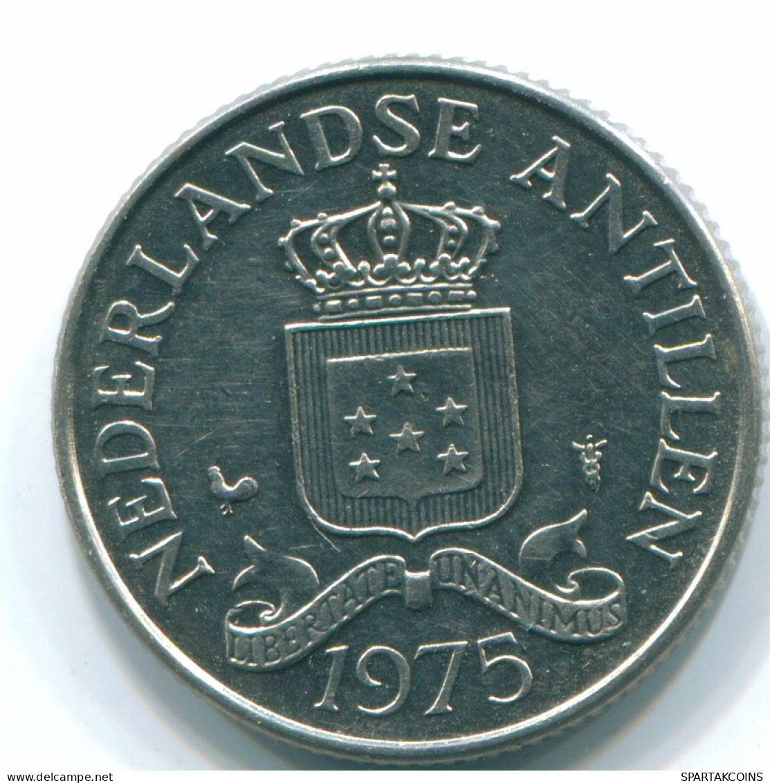 25 CENTS 1975 ANTILLES NÉERLANDAISES Nickel Colonial Pièce #S11604.F.A - Niederländische Antillen