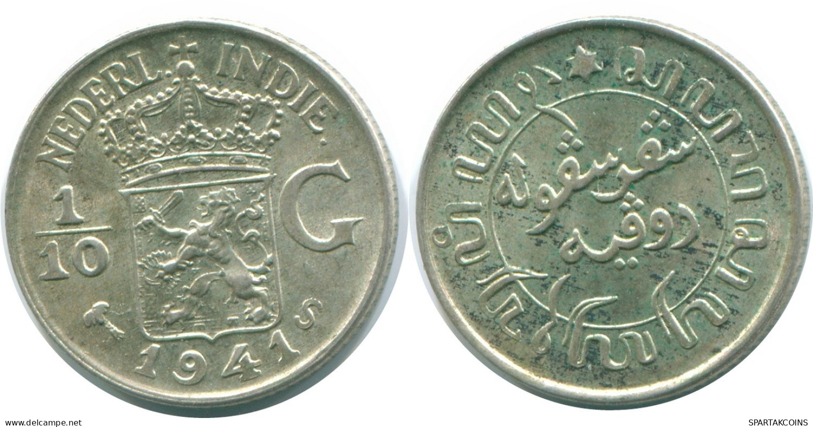 1/10 GULDEN 1941 S NETHERLANDS EAST INDIES SILVER Colonial Coin #NL13577.3.U.A - Indes Neerlandesas