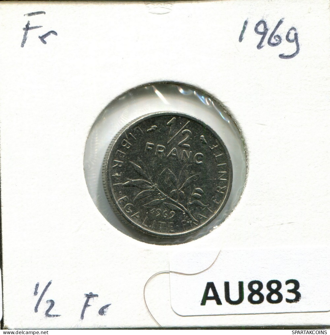 1/2 FRANC 1969 FRANCE Pièce #AU883.F.A - 1/2 Franc