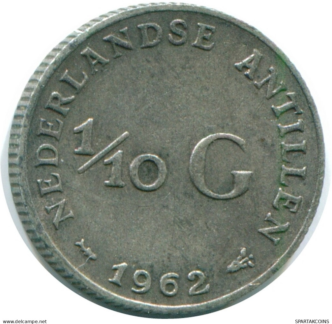 1/10 GULDEN 1962 ANTILLES NÉERLANDAISES ARGENT Colonial Pièce #NL12422.3.F.A - Antille Olandesi