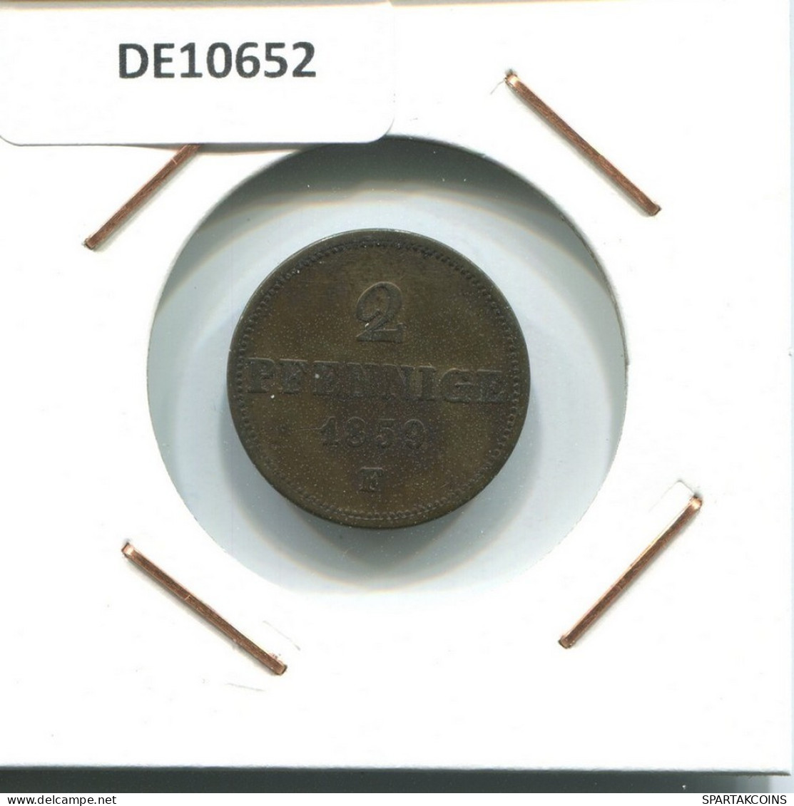 SAXONY 2 PFENNIG 1859 F Dresden Mint German States #DE10652.16.E.A - Other & Unclassified