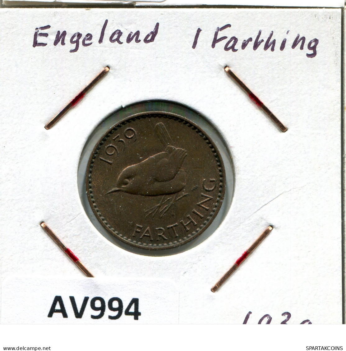 FARTHING 1939 UK GBAN BRETAÑA GREAT BRITAIN Moneda #AV994.E.A - B. 1 Farthing