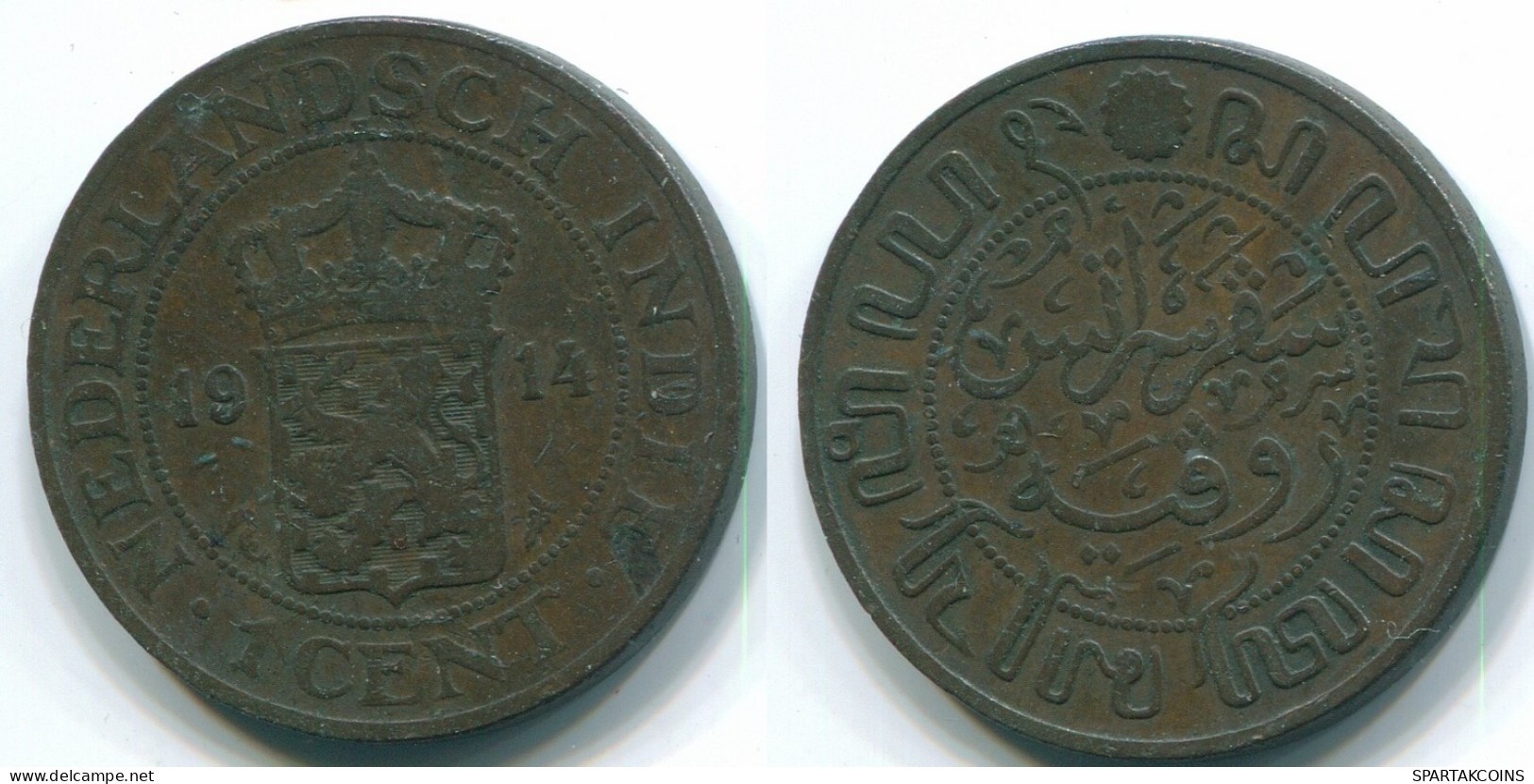 1 CENT 1914 NIEDERLANDE OSTINDIEN INDONESISCH Copper Koloniale Münze #S10070.D.A - Niederländisch-Indien