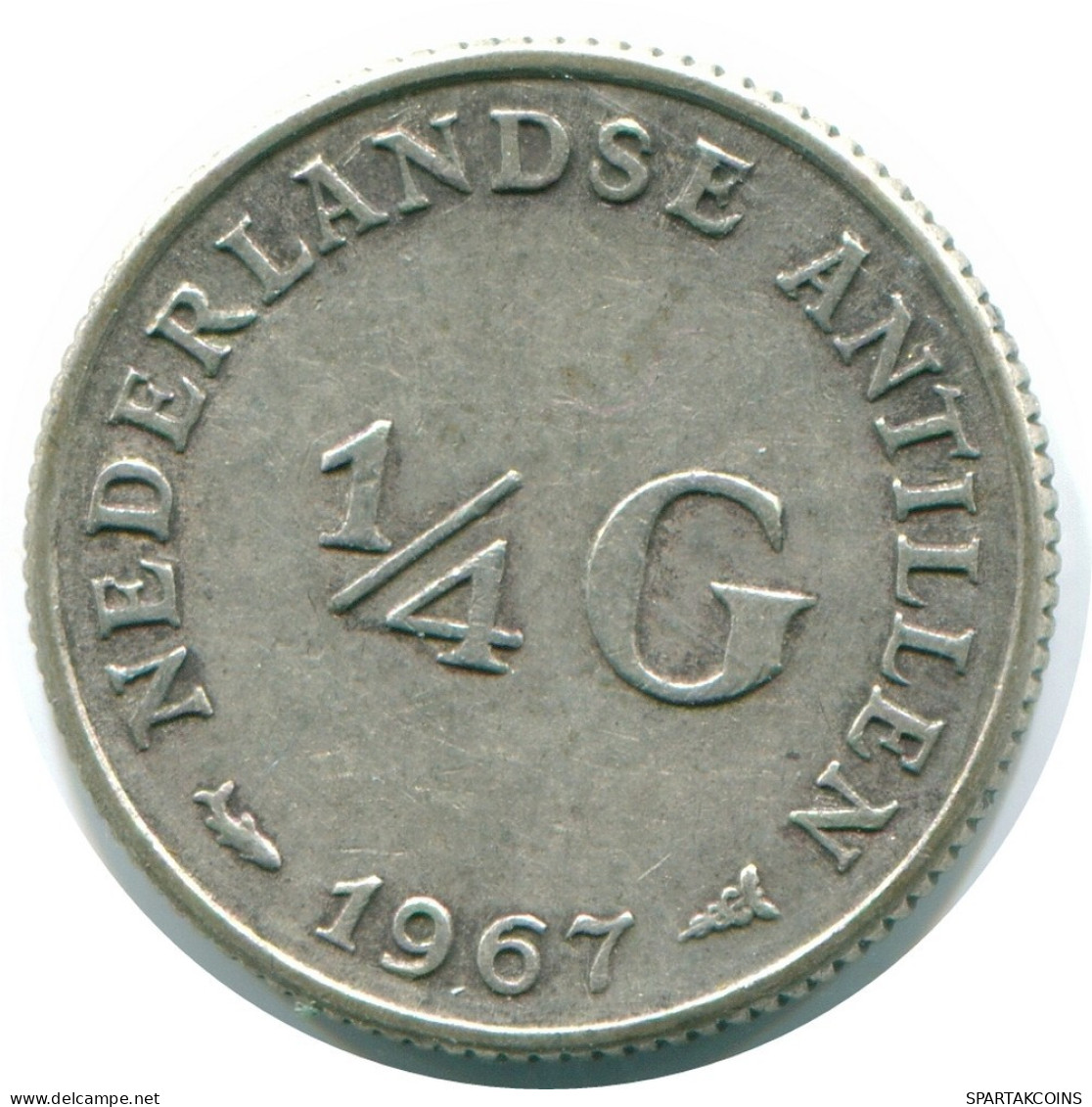 1/4 GULDEN 1967 NETHERLANDS ANTILLES SILVER Colonial Coin #NL11544.4.U.A - Antille Olandesi