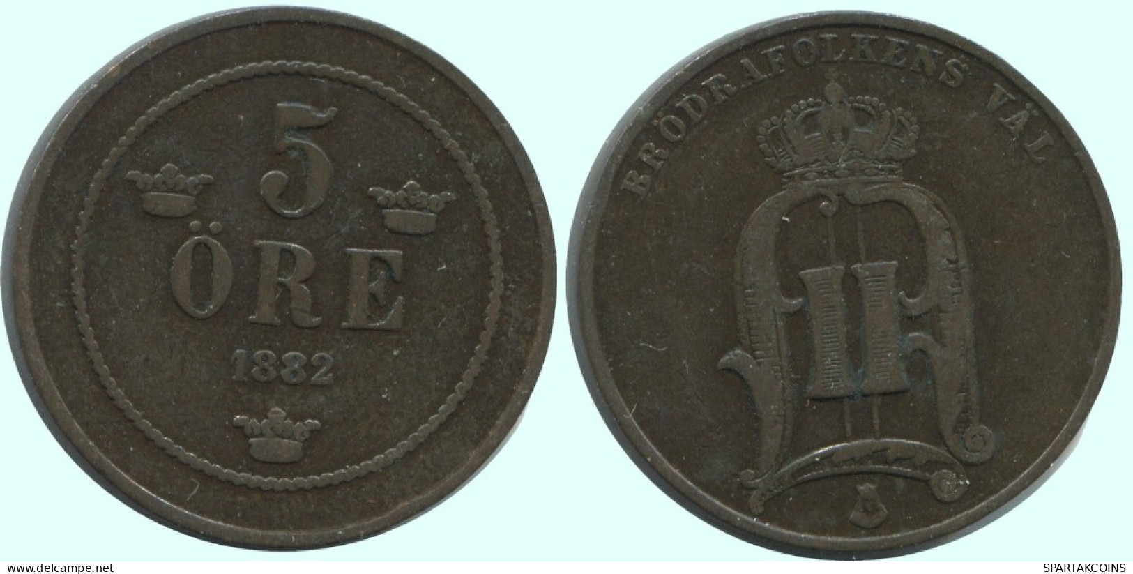 5 ORE 1882 SCHWEDEN SWEDEN Münze #AC601.2.D.A - Suède