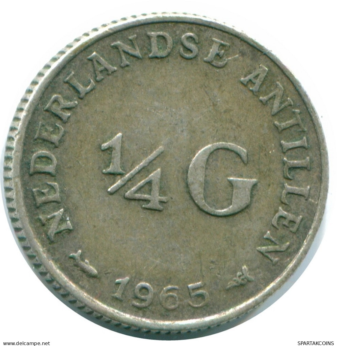 1/4 GULDEN 1965 ANTILLAS NEERLANDESAS PLATA Colonial Moneda #NL11362.4.E.A - Niederländische Antillen