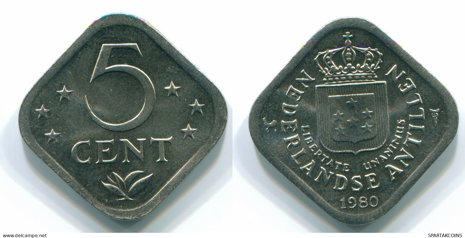 5 CENTS 1980 ANTILLAS NEERLANDESAS Nickel Colonial Moneda #S12298.E.A - Netherlands Antilles