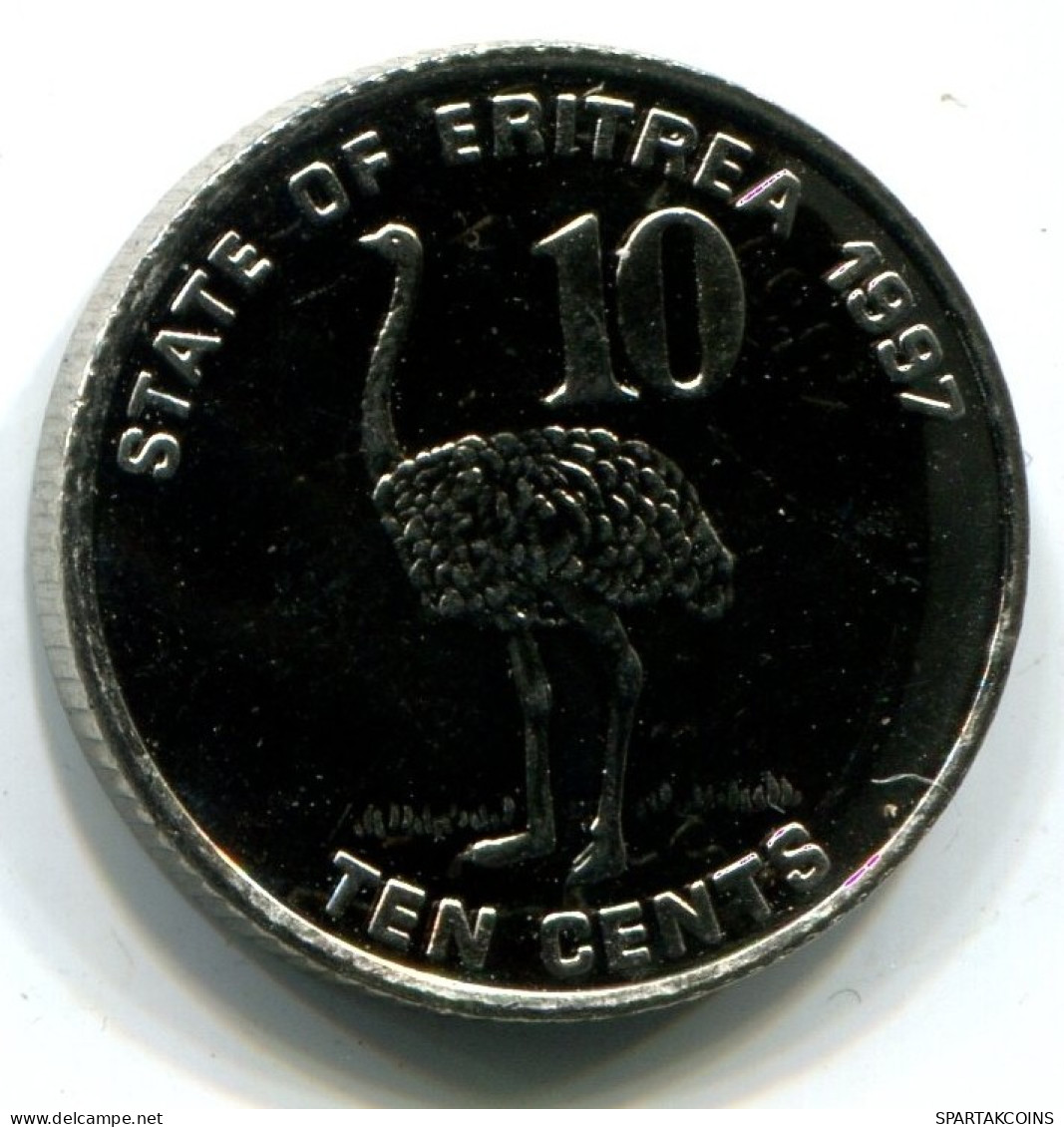 10 CENTS 1997 ERITREA UNC Bird Ostrich Coin #W11334.U.A - Erythrée