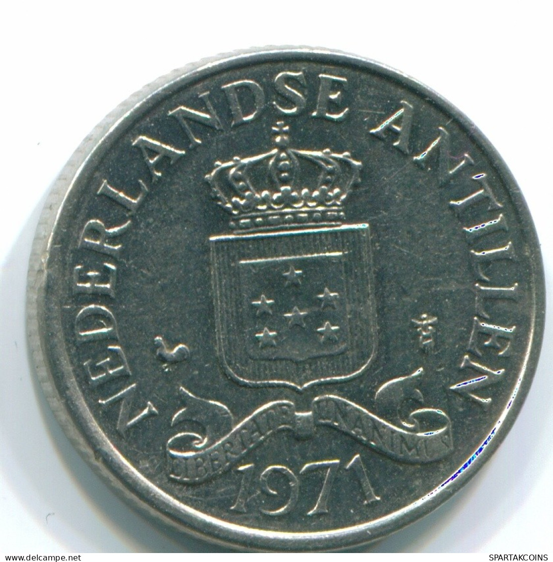 25 CENTS 1971 ANTILLAS NEERLANDESAS Nickel Colonial Moneda #S11570.E.A - Netherlands Antilles