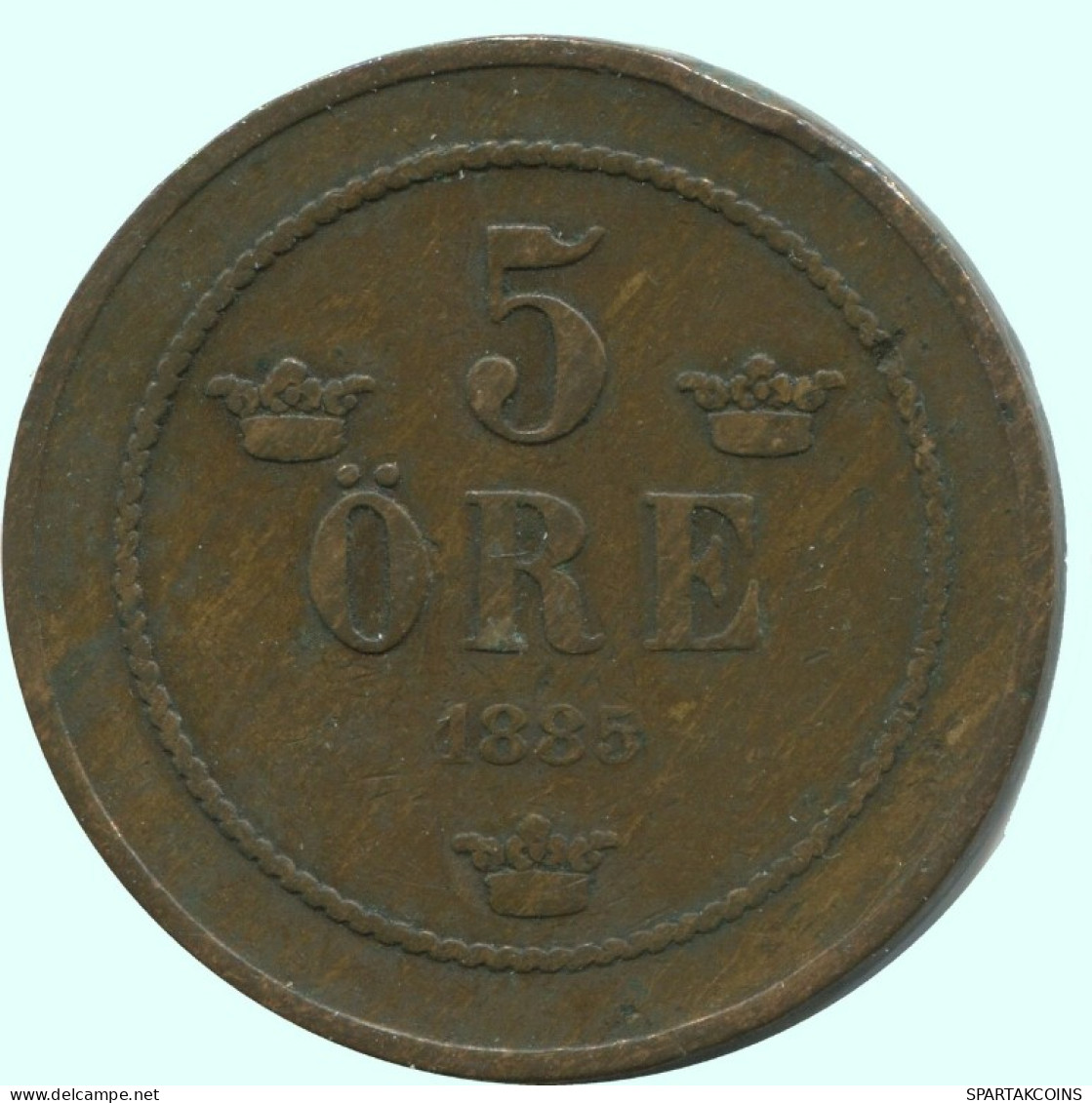 5 ORE 1885 SWEDEN Coin #AC611.2.U.A - Sweden