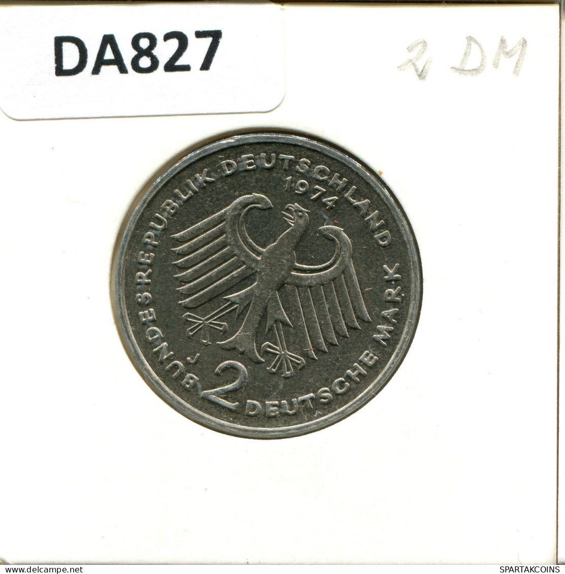 2 DM 1974 J T. HEUSS BRD DEUTSCHLAND Münze GERMANY #DA827.D.A - 2 Mark