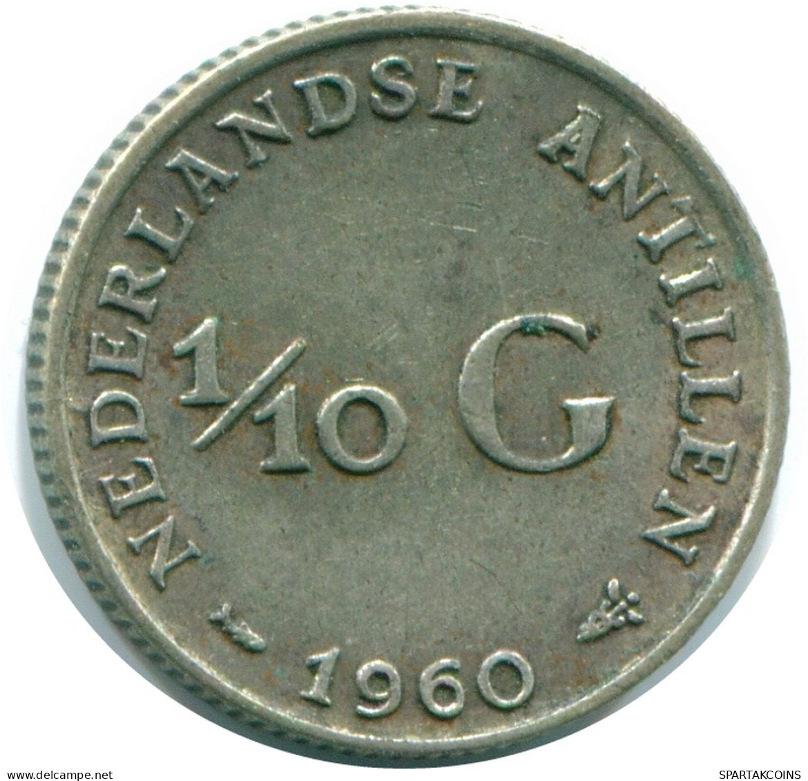 1/10 GULDEN 1960 ANTILLAS NEERLANDESAS PLATA Colonial Moneda #NL12320.3.E.A - Netherlands Antilles