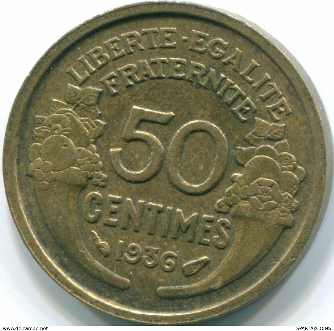 50 CENTIMES 1936 FRANCE Coin VF/XF #FR1195.4.U.A - 50 Centimes