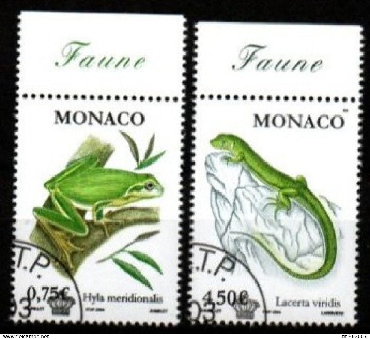 MONACO   -  2004 .  Y&T N° 2429 à 2430 Oblitérés.  Grenouille / Lézard - Used Stamps