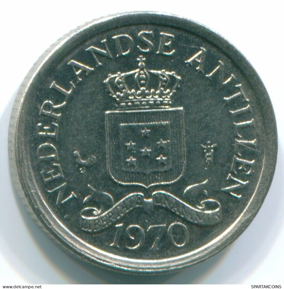 10 CENTS 1970 NIEDERLÄNDISCHE ANTILLEN Nickel Koloniale Münze #S13333.D.A - Niederländische Antillen