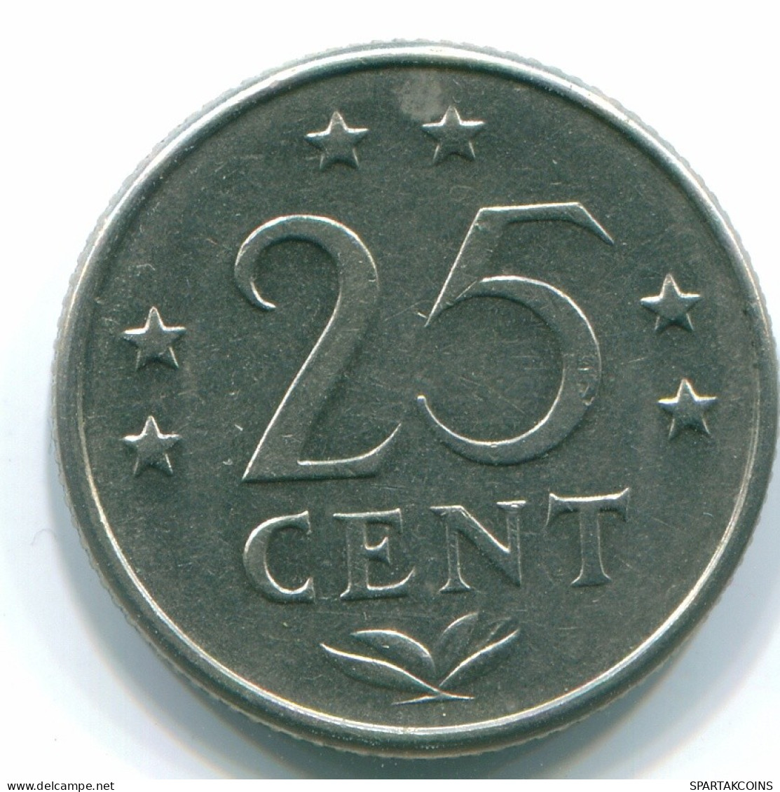 25 CENTS 1970 ANTILLES NÉERLANDAISES Nickel Colonial Pièce #S11441.F.A - Antilles Néerlandaises