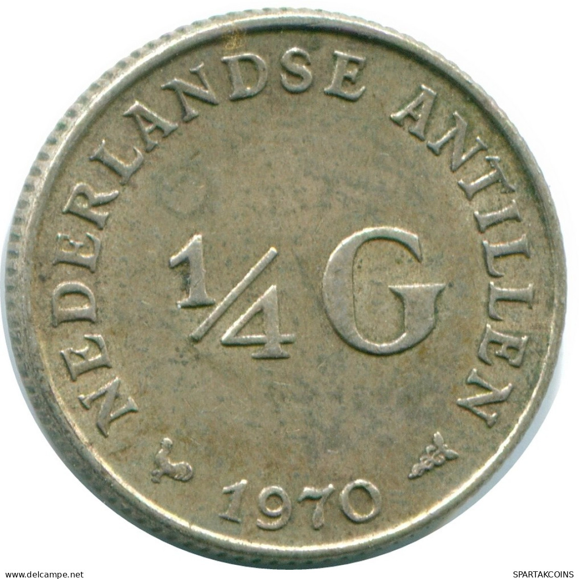 1/4 GULDEN 1970 NIEDERLÄNDISCHE ANTILLEN SILBER Koloniale Münze #NL11721.4.D.A - Netherlands Antilles