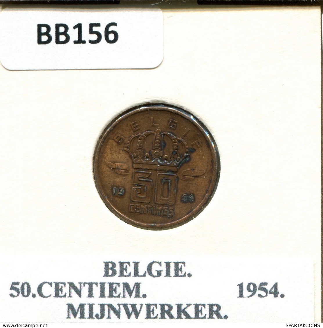 50 CENTIMES 1954 DUTCH Text BELGIQUE BELGIUM Pièce #BB156.F.A - 50 Cents