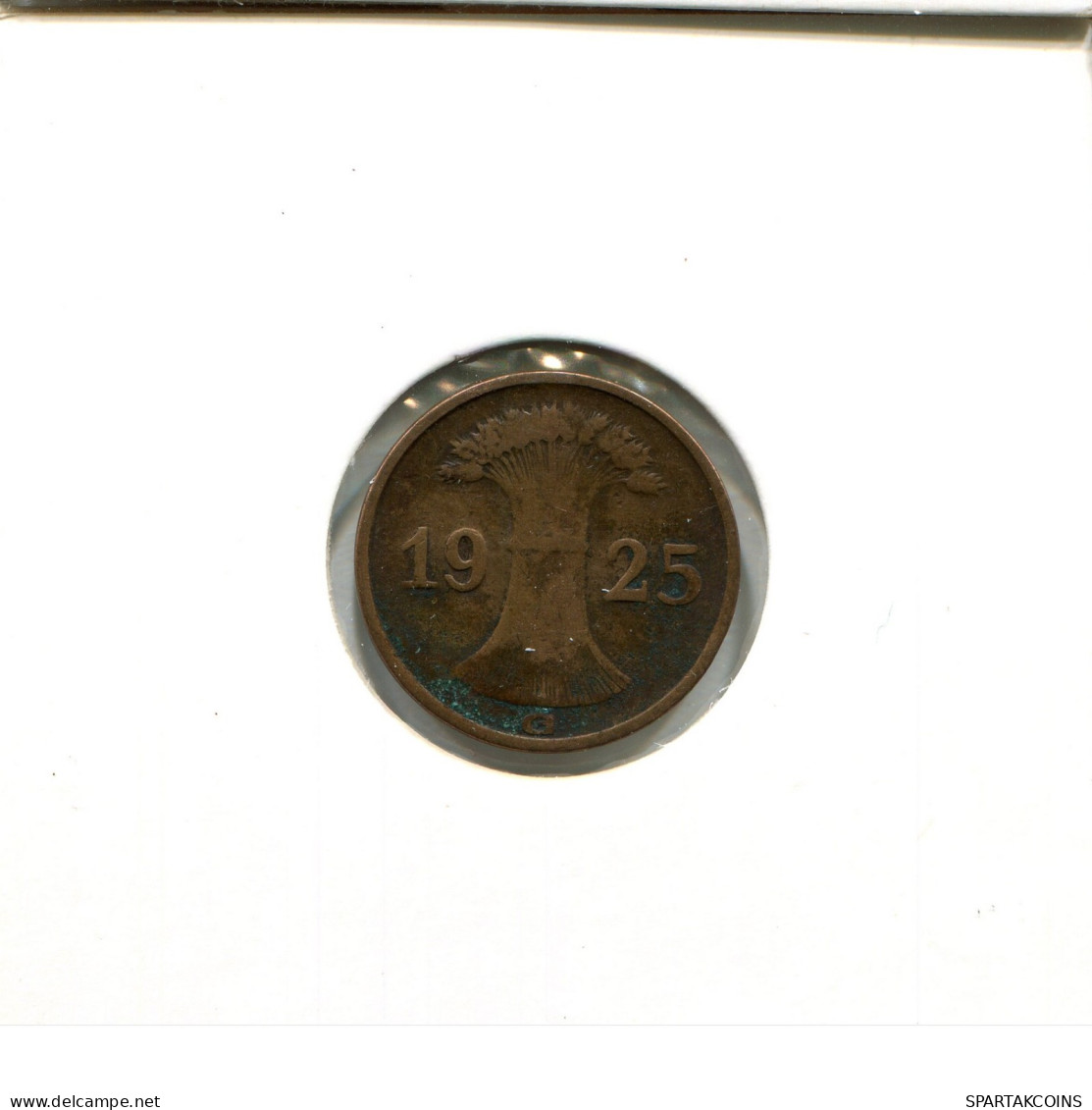 1 PFENNIG 1925 G DEUTSCHLAND Münze GERMANY #AW446.D.A - 1 Rentenpfennig & 1 Reichspfennig