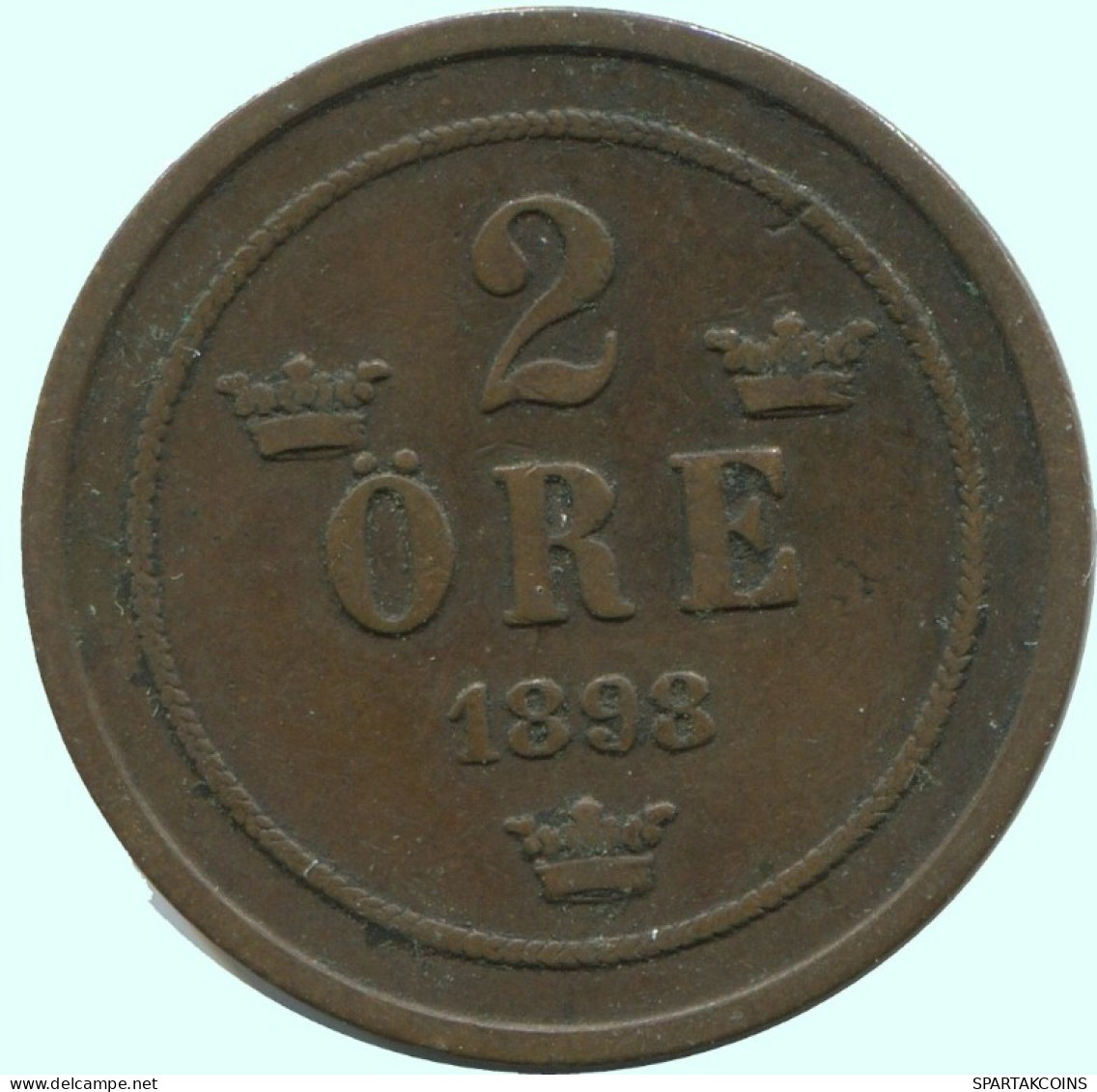 2 ORE 1898 SUÈDE SWEDEN Pièce #AC861.2.F.A - Sweden