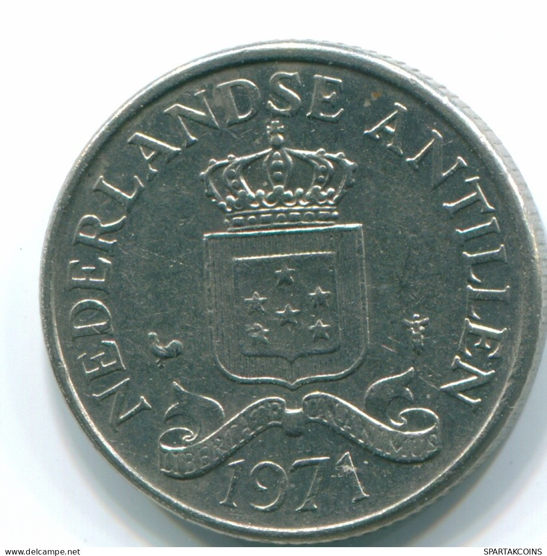 25 CENTS 1971 ANTILLAS NEERLANDESAS Nickel Colonial Moneda #S11501.E.A - Netherlands Antilles