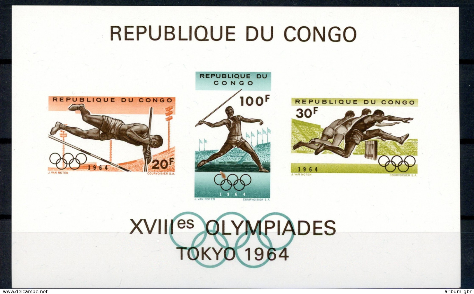 Kongo Block 5 Postfrisch Olympia 1964 #ID237 - Otros & Sin Clasificación