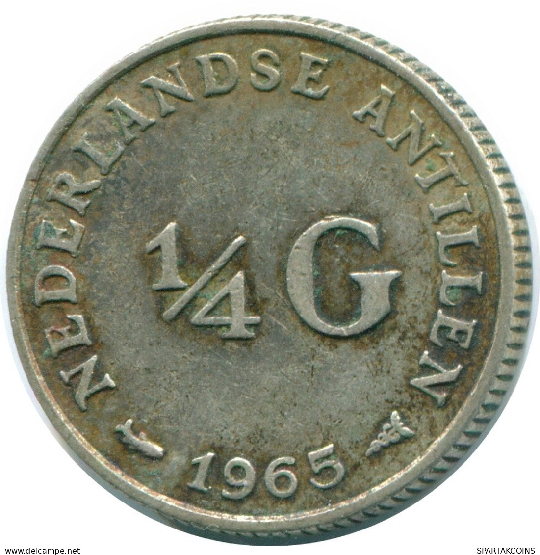 1/4 GULDEN 1965 NIEDERLÄNDISCHE ANTILLEN SILBER Koloniale Münze #NL11344.4.D.A - Netherlands Antilles