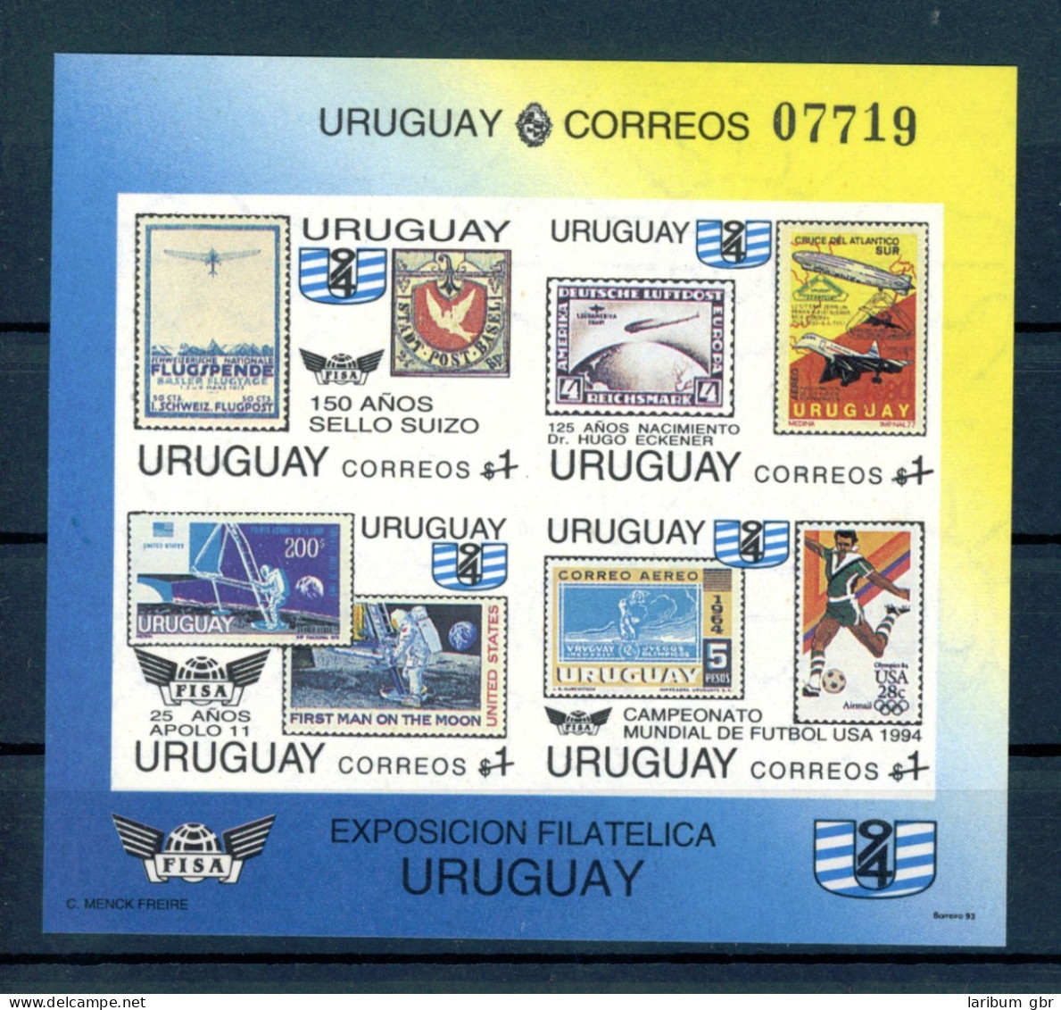 Uruguay Block 60 B Postfrisch Zeppelin #GO518 - Uruguay