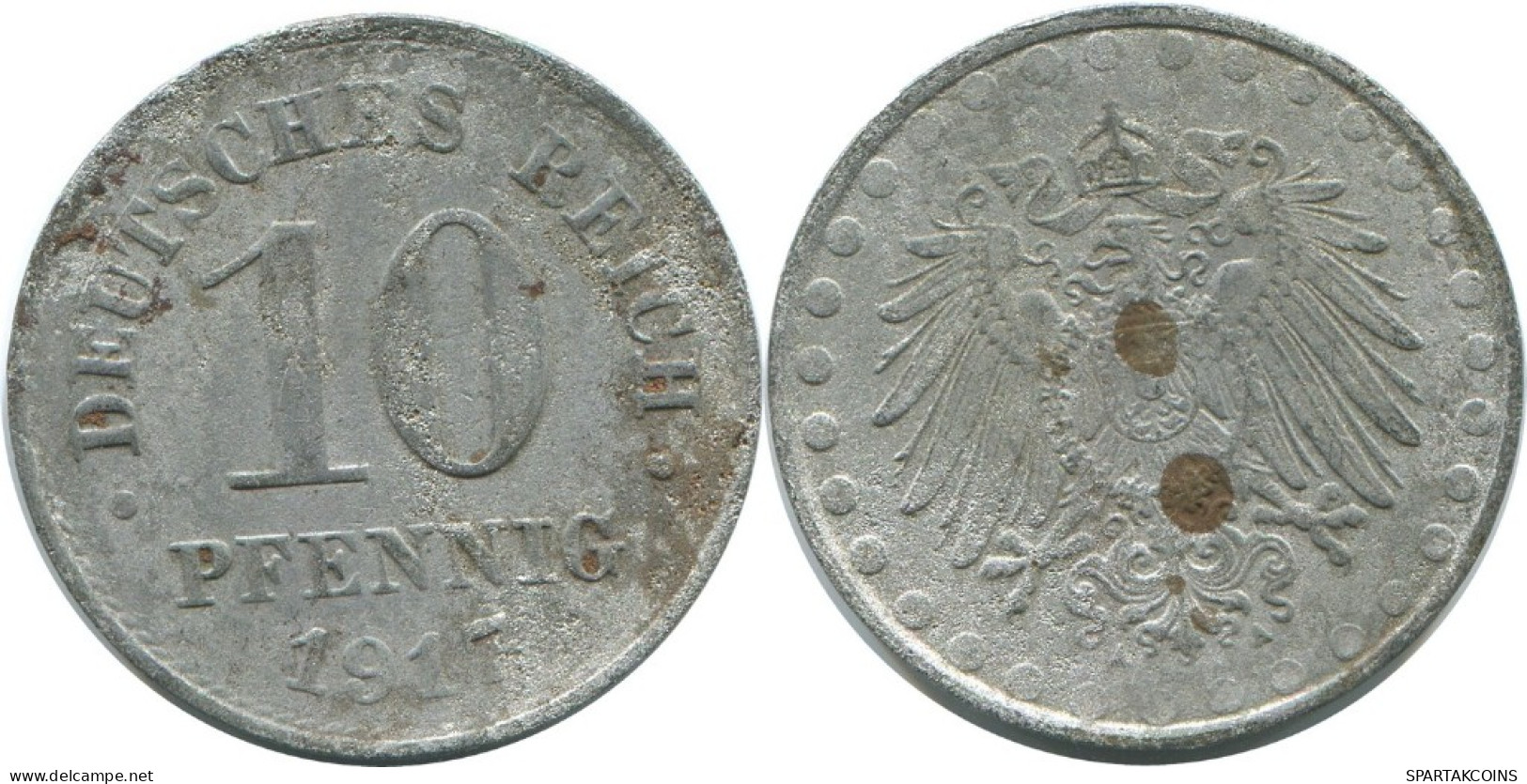 10 PFENNIG 1917 A DEUTSCHLAND Münze GERMANY #AE533.D.A - 10 Pfennig