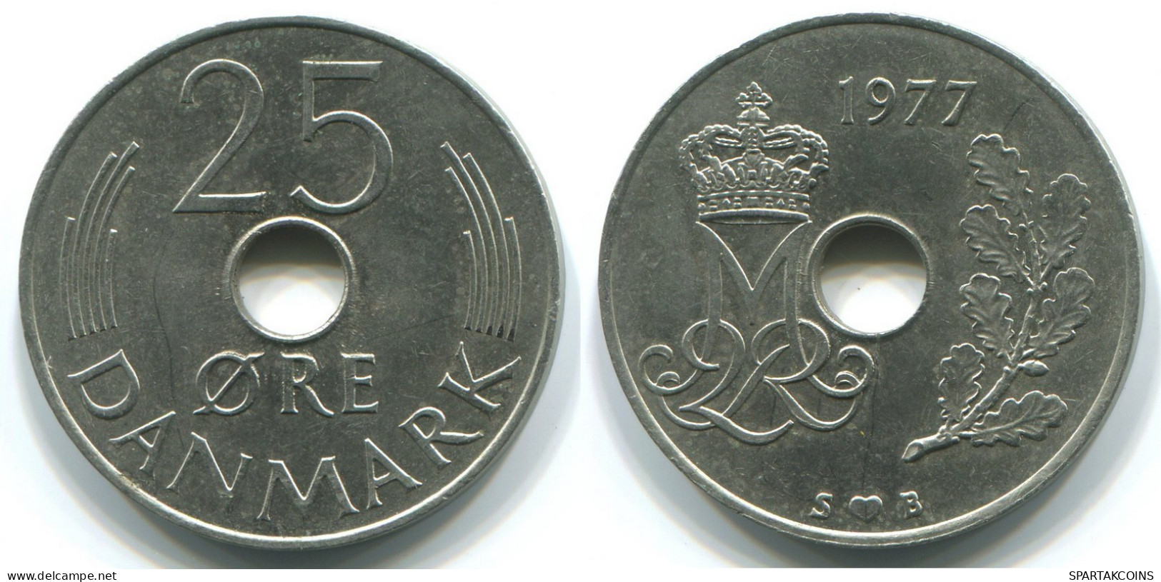 25 ORE 1977 DANEMARK DENMARK Münze #WW1025.D.A - Dinamarca