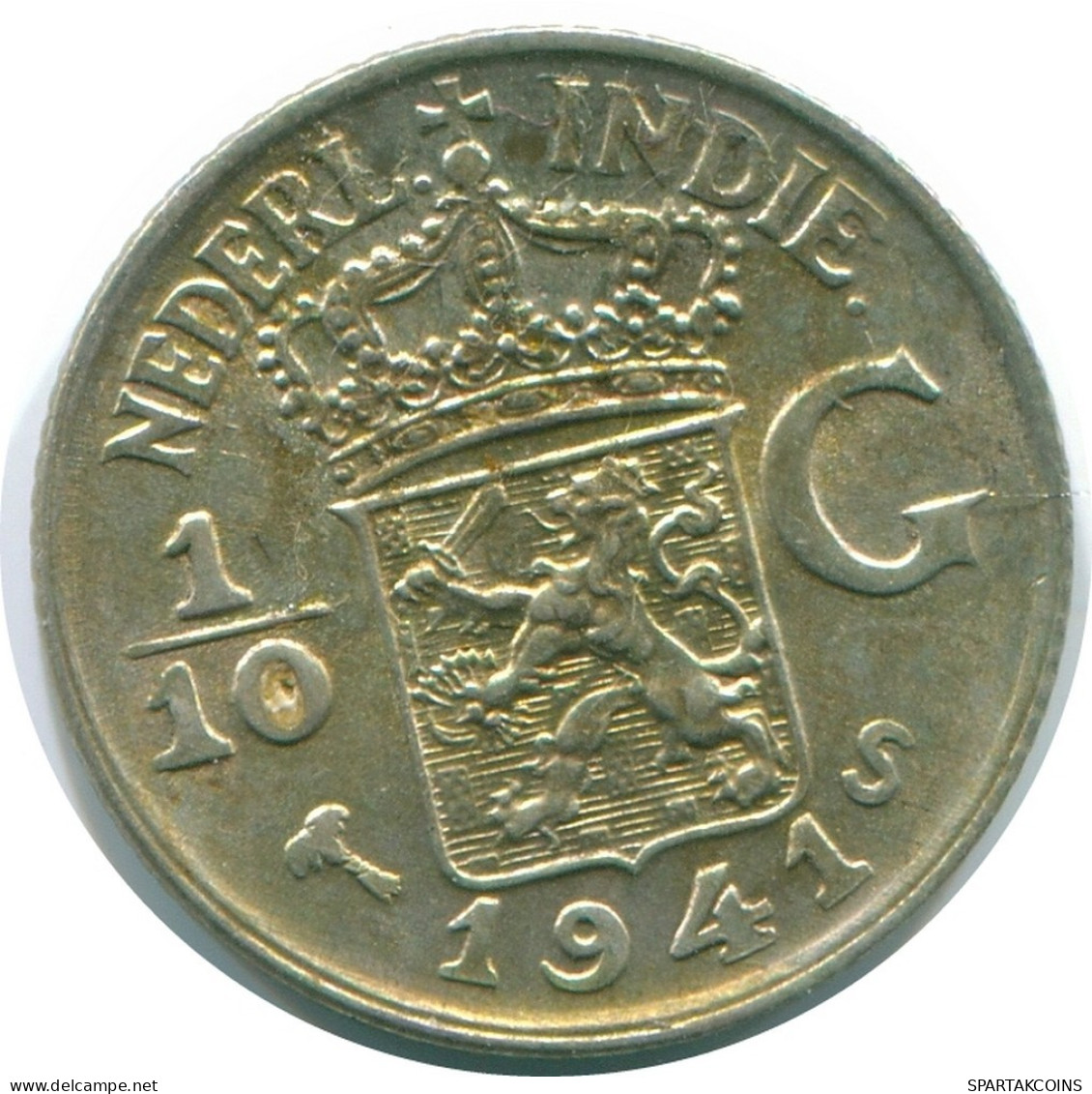 1/10 GULDEN 1941 S INDIAS ORIENTALES DE LOS PAÍSES BAJOS PLATA #NL13781.3.E.A - Indie Olandesi