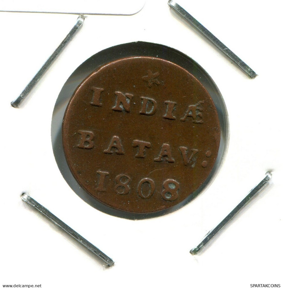 1808 BATAVIA VOC 1/2 DUIT INDES NÉERLANDAIS NETHERLANDS Koloniale Münze #VOC2112.10.F.A - Niederländisch-Indien