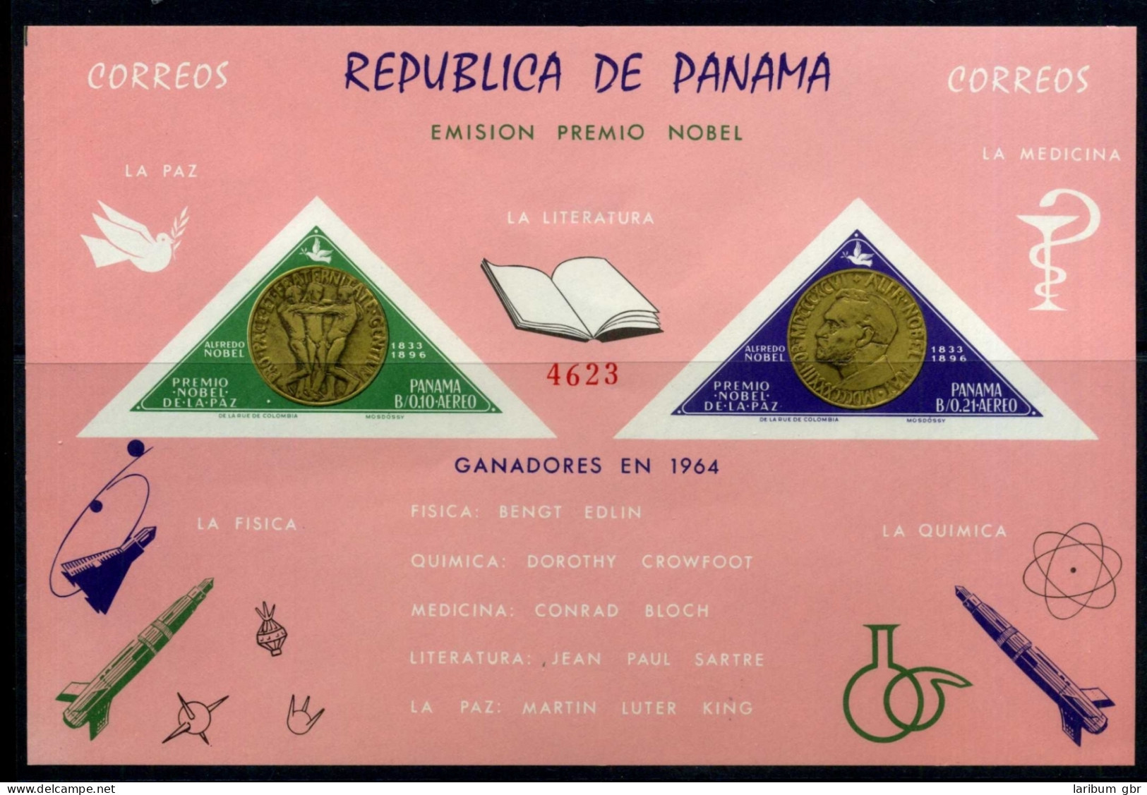 Panama Block 39 Postfrisch Nobelpreisträger #HK251 - Other & Unclassified