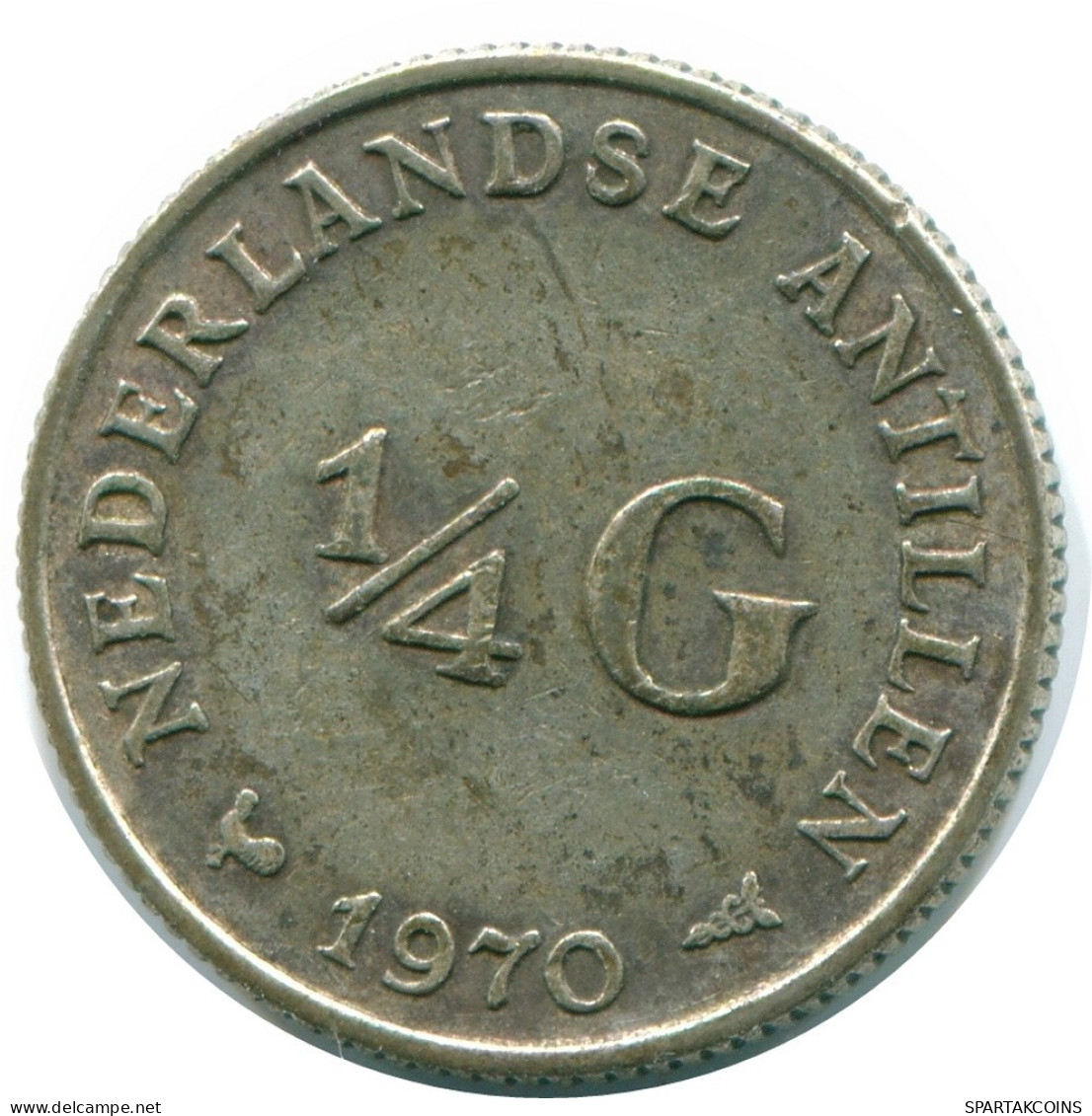 1/4 GULDEN 1970 NIEDERLÄNDISCHE ANTILLEN SILBER Koloniale Münze #NL11689.4.D.A - Antilles Néerlandaises