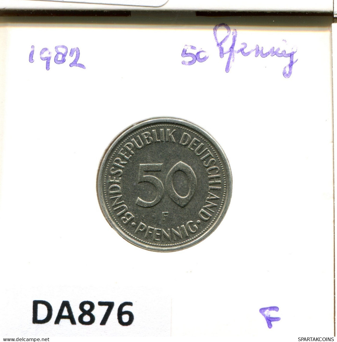 50 PFENNIG 1982 F WEST & UNIFIED GERMANY Coin #DA876.U.A - 50 Pfennig