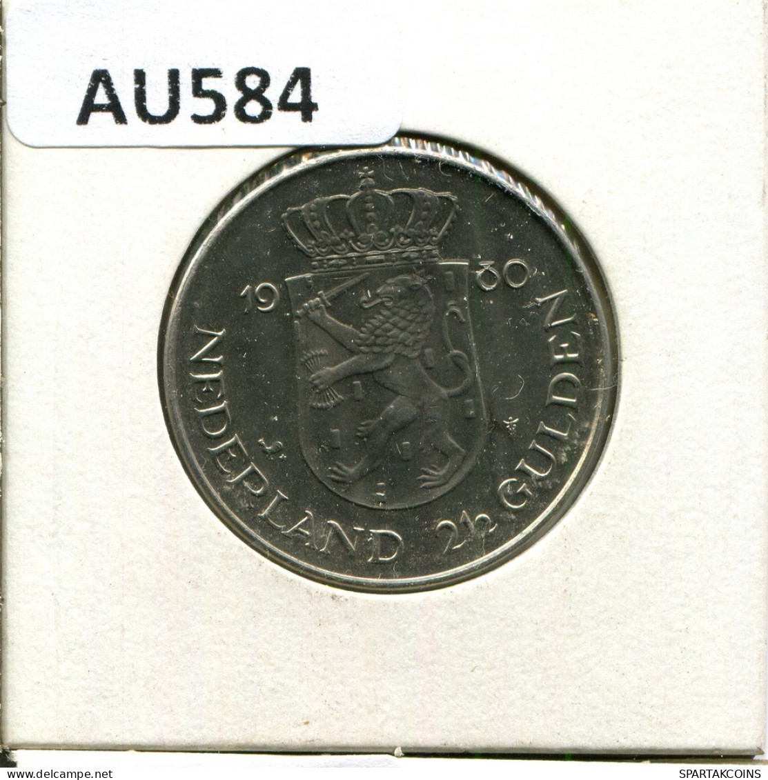 2 1/2 GULDEN 1980 NETHERLANDS Coin #AU584.U.A - 1948-1980: Juliana