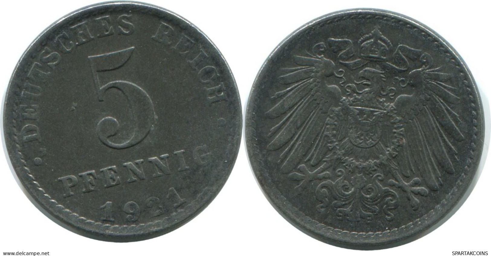 5 PFENNIG 1921 A ALLEMAGNE Pièce GERMANY #AE293.F.A - 5 Rentenpfennig & 5 Reichspfennig