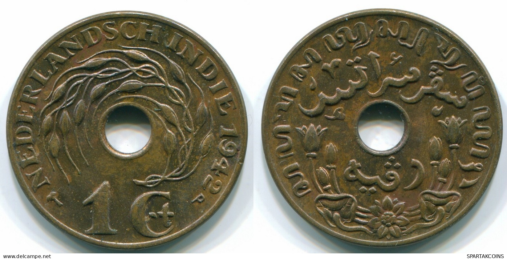 1 CENT 1942 NETHERLANDS EAST INDIES INDONESIA Bronze Colonial Coin #S10314.U.A - Indie Olandesi