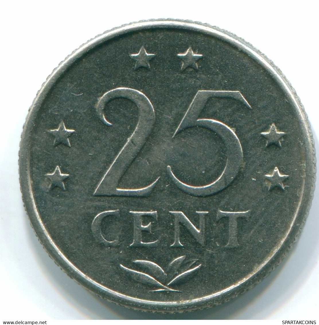 25 CENTS 1971 NETHERLANDS ANTILLES Nickel Colonial Coin #S11507.U.A - Niederländische Antillen