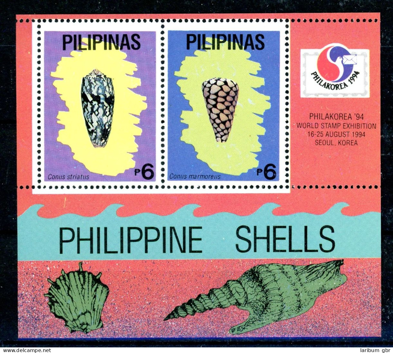 Philippinen Block 77 Postfrisch Muscheln/ Schnecken #JQ801 - Philippinen