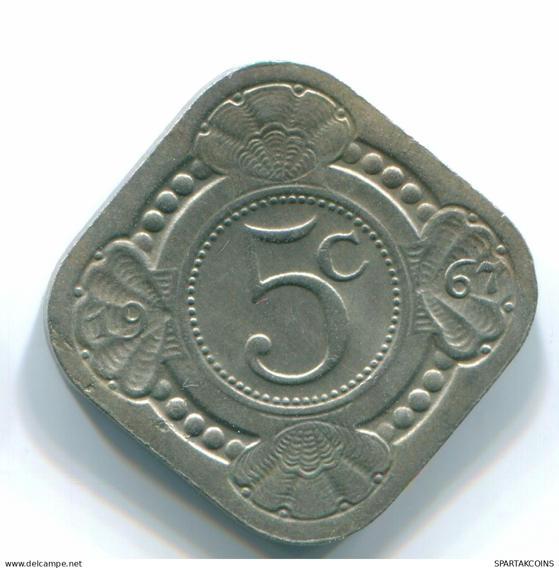 5 CENTS 1967 ANTILLES NÉERLANDAISES Nickel Colonial Pièce #S12473.F.A - Antilles Néerlandaises