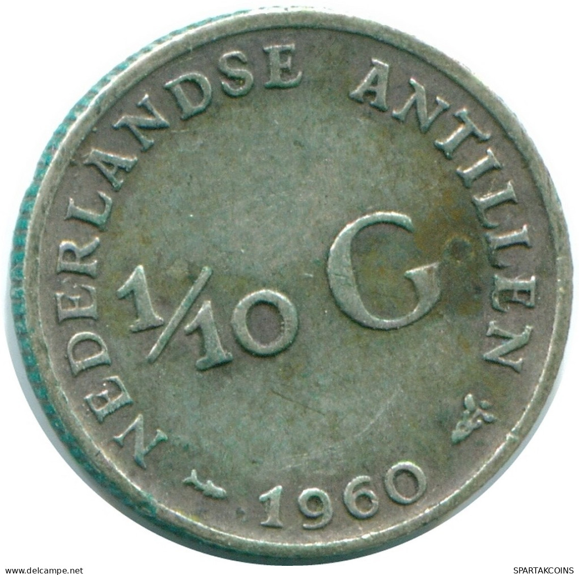 1/10 GULDEN 1960 NETHERLANDS ANTILLES SILVER Colonial Coin #NL12314.3.U.A - Nederlandse Antillen