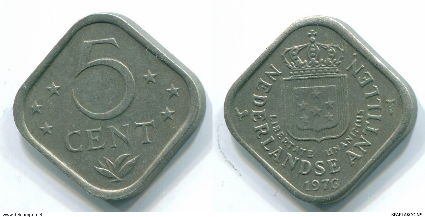 5 CENTS 1976 NETHERLANDS ANTILLES Nickel Colonial Coin #S12269.U.A - Niederländische Antillen
