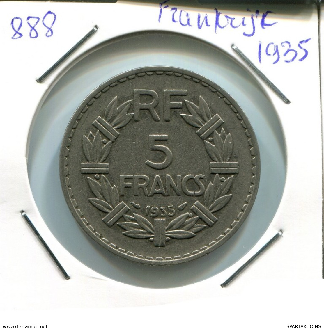 5 FRANCS 1935 FRANKREICH FRANCE Französisch Münze #AN380.D.A - 5 Francs