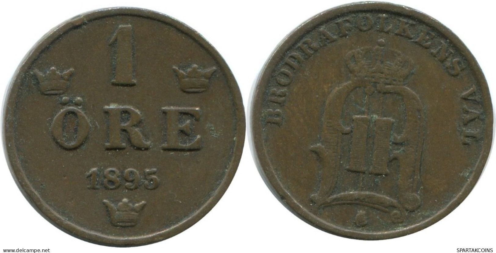 1 ORE 1895 SWEDEN Coin #AD366.2.U.A - Schweden